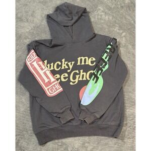 Camp Flog Gnaw Hoodie Kanye West Lucky Me I See Ghost  Cudi Gray Sweatshirt Smal